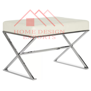 Meubles de décoration intérieure très vendus, ottoman en acier inoxydable, cadre en métal, meubles de salon - Product Image 4