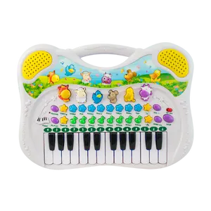 Teclado de piano multifuncional para crianças, teclado de brinquedo com som de animais, aprendizagem precoce