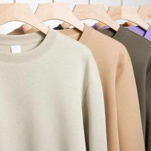 เสื้อสเวตเตอร์คอกลมทรงหลวมของผู้ชายผ้าคอตตอนผ้าฟลีซสำหรับ100% แนวสปอร์ต Wang ทรงหลวมโอเวอร์ไซส์เป็นมิตรกับสิ่งแวดล้อมสำหรับฤดูหนาวปรับแต่งได้ - Product Image 4