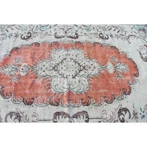 Grand tapis turc vintage 5,7x9 pieds, tapis persan brun en laine - Product Image 5