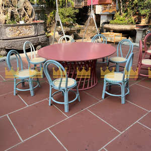Juego de sillas de mesa de ratán ecológicas modernas, muebles de exterior cómodos para hoteles, parques, exteriores, características de seguridad para niños - Product Image 2