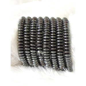 Precio directo de fábrica Elegante Hermoso diseño Metálico Gris Hematita suelta Rondelle Beads Strands para hacer pulseras - Product Image 1