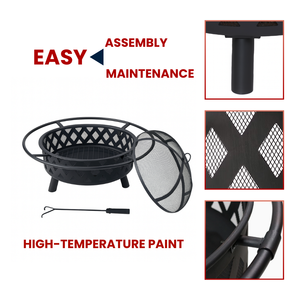 Poêle à bois pour foyer extérieur, foyer avec pique-flamme pour camping, terrasse, cour - Product Image 3