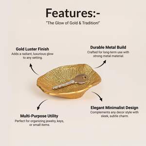 Bandeja DE SERVICIO DE ALUMINIO dorado, cuenco poco profundo decorativo con diseño ondulado pulido para el hogar, restaurante, hoteles para fiestas - Product Image 5