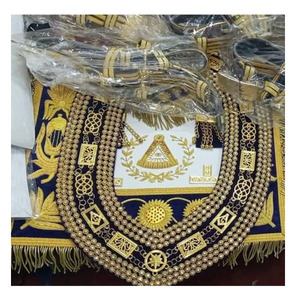 Maçonnique Regalia Blue Lodge Golden Bullion Passé Maître Tablier Brodé À La Main Regalia Tabliers 2025 Nouveau maître 100% Tablier En Peau D'agneau - Product Image 6