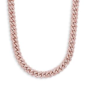 Hip Hop Iced Out Gold Plated Cuban Link Chain in 925 Sterling Silver Round Cut Moissanite <b>Wedding</b> <b>Gift</b> Chain <b>for</b> <b>Men</b> - Product Image 2