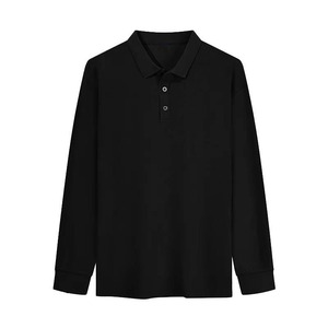 Camisetas Polo de Manga Larga para Hombre, 100% Algodón, Calidad Premium, Estilo Vintage, Tejido Sólido, Anti-Pilling, Transpirable, Unisex, 200g - Product Image 2