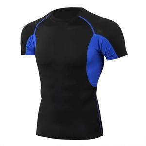 Ensemble de compression pour hommes Rash guard BJJ MMA couche de base T-shirt à manches courtes pantalon d'entraînement de basket-ball Shorts tissu Sport - Product Image 1