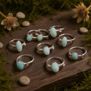 <b>Boho</b> Style Silver Plated Fashion <b>Rings</b> with Natural Stone Accents for Resale - Product Image 3