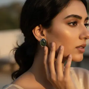 Boutons de manchette et pinces à cravate en labradorite argentée pour hommes, bijoux de cérémonie - Product Image 3