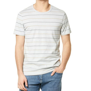 เสื้อยืดผู้ชายลายทางแขนสั้นสีพื้น - Product Image 5