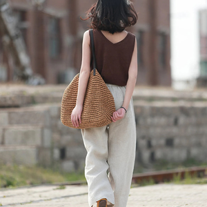 Robe en lin pour femmes lin maison porter manches courtes robe longue grande taille vêtements lin Maxi robe avec poches fabriqué au Vietnam - Product Image 5