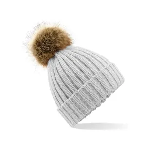 Customizable Chunky <b>Beanie</b> <b>with</b> Fur <b>Pom</b> <b>Pom</b> for Promotional Merchandising - Product Image 3