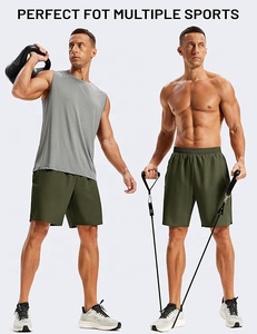 Men's Solid Olive Green Polyester/Cotton Canvas Quick Dry Drawstring <b>Shorts</b> Side Pockets Casual Workout Wear High Street Style - Product Image 3