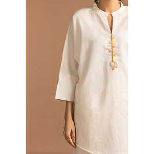 เสื้อคลุมแจ็คการ์ดสีเบจสไตล์ลำลองสำหรับผู้หญิง ทรงหลวม ผ้าชีฟองประดับลูกปัด เหมาะสำหรับงานปาร์ตี้ฤดูร้อน - Product Image 2