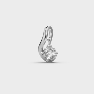 Colgante Solitario de Diamante Cultivado en Laboratorio con Corte Redondo Certificado por IGI en Oro Blanco/Amarillo y Rosa de 14K con Diseño en Espiral para Mujer - Product Image 2