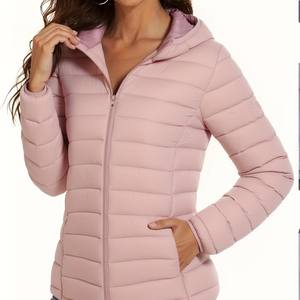 เสื้อแจ็คเก็ตผู้หญิงมีฮู้ดบุฉนวนกันความหนาว สำหรับฤดูเปลี่ยนผ่าน ฤดูใบไม้ร่วง ฤดูหนาว ทรงปกติ พร้อมตัวเลือกการเติมไส้ในแบบกำหนดเอง - Product Image 3