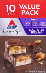 Barre à mâcher au caramel et aux noix Atkins Endulge, collation faible en sucre, barre dessert, lot de 10 - Product Image 5