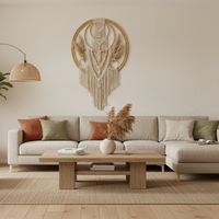 Décoration d'intérieur en coton macramé scandinave ECONA avec motif de nature morte, thème artistique, Noël, lavable, salon