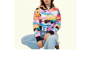 Veste bomber décontractée de style baseball, en tissu matelassé, à lettres, pour femmes, vente chaude - Product Image 2