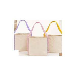 Cotton Canvas Basket Bag Sample Kit 3 Colours Purple, Pink, Yellow 10x9x4 Inch - Product Image 5