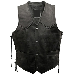 Gilet de moto en cuir personnalisé pour homme, cuir de vache véritable de qualité supérieure, veste de moto en cuir, gilet de motard en cuir avec OEM - Product Image 2