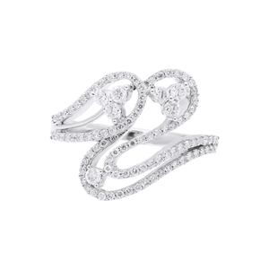 Anillo de Diamantes Preciosos con Certificación IGI, Diseño Geométrico Romántico, Joyas Memoria, Hecho a Mano en Oro Blanco de 18k, Estilo Eternidad para Mujer - Product Image 1