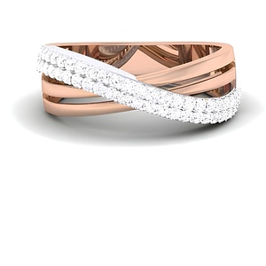 Anillo de oro macizo de 14k y 18k con diamantes naturales auténticos para mujer, certificado por IGI - Product Image 1