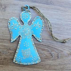 Ángel de Metal hecho a mano adornos de Navidad decoraciones colgantes para árboles figuritas festivas fiesta en casa decoración de temporada - Product Image 6