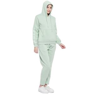 Survêtement en polaire épais de haute qualité pour femmes 2 pièces Ensemble Logo personnalisé Épaule tombante Respirant Séchage rapide Streetwear Vintage - Product Image 3