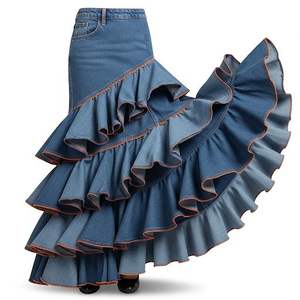 Champ king Winter Denim <b>Long</b> Skirts for Women Button Detail Trending Casual Eco-Friendly Quick Dry to Festival Styles 2025 - Product Image 4