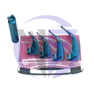 Set Convencional de Laringoscopio Wenquar RVS Macintosh, 4 Hojas Curvas, Acabado Azul Titanio, Instrumentos Quirúrgicos - Product Image 6
