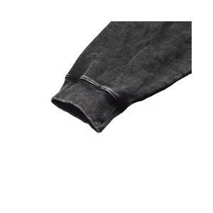 เสื้อฮู้ดผ้าฝ้ายสีดำสำหรับผู้ชายและผู้หญิงเสื้อมีฮู้ดผ้าคอตตอนโอเวอร์ไซส์ลายโลโก้ขนแกะสีล้วนสำหรับฤดูหนาว - Product Image 5