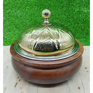 Home Decor Dining <b>Table</b> Decorative Wood Metal Casserole Dish Dessert Display <b>Buffet</b> Warmer Hotel Ware Catering Dish - Product Image 1