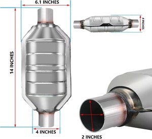 SYCAT 2 pouces entrée/sortie Structures en nid d'abeille convertisseur catalytique convertisseur catalytique universel haute qualité usine directement - Product Image 2