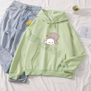 เสื้อสเวตเตอร์ผ้าฝ้ายมีฮู้ดสำหรับผู้หญิง, เสื้อสเวตเตอร์ลำลองไซส์ใหญ่น่ารักลายกราฟิกใส่สบายสวมใส่ได้หลายโอกาส - Product Image 2