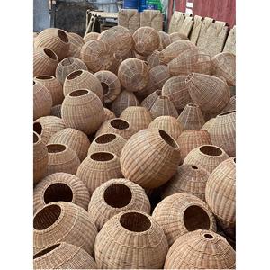 Handmade Round Rattan Eco-Friendly Decorative Modern Indoor Hotel Home Use Iron Frame Lamp Shade Powder-Coated <b>Light</b> <b>Cover</b> - Product Image 6