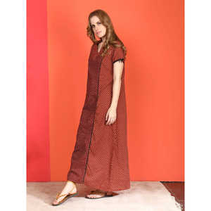 Evolove Camisón Largo Informal de Algodón para Mujer, Estampado, de Manga Corta, con Bolsillo Lateral, Tejido Suave, Talla XS - Product Image 2