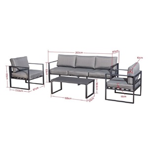 Juego de Muebles de Jardín de Aluminio Gris Claro Jet-Line KRETA II, Conjunto de Salón Duradero para Exteriores, Sofá de Jardín - Product Image 6