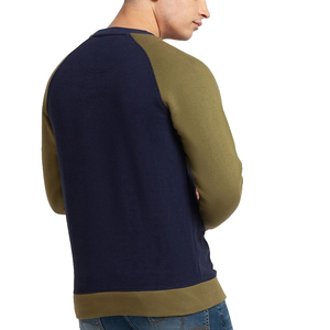 Tricot gaufré personnalisé à manches longues pour hommes, t-shirts épais à col rond, t-shirt ample en coton et polyester pour hommes - Product Image 4