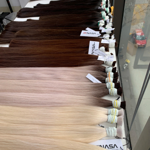 Extensions de cheveux vierges en vrac russes 100g couleur claire 65cm longueur Remy Grade Machine de cheveux humains vietnamiens Double Style de trame - Product Image 1