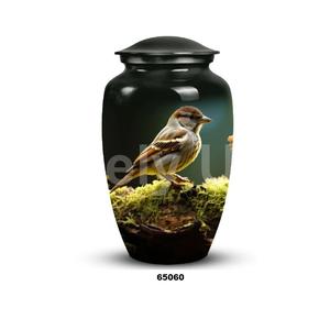 Beautiful Aluminium Sparrow Bird Cremation Memorial Urn for Adult Human Ashes Decorative Large Funeral Urn With Free <b>Velvet</b> <b>Bag</b> - Product Image 5