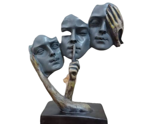 Art abstrait aluminium méditation Sculpture élégant masque ornements visage Sculpture pour la décoration de la maison décor de Table - Product Image 4