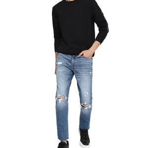 Vaqueros rasgados ajustados y ligeros con estilo para hombre, detalles desgastados con cómodas piernas cónicas, estilo informal - Product Image 4