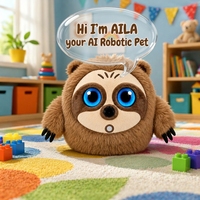 CADOTHY AILA Peluche douce et sûre pour la peau, jouet AI hypoallergénique pour enfants, cadeau unique, robot AI pour les meilleurs amis