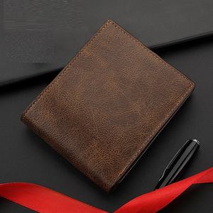 กระเป๋าสตางค์หนังสองพับสำหรับผู้ชายดีไซน์ตามสั่งมีช่องใส่เหรียญใส่บัตรหลายช่องกระเป๋าสตางค์แบบวินเทจสุดหรู - Product Image 3