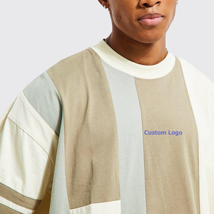 Camiseta con estampado gráfico de bloques de color para hombre, camiseta de manga corta con cuello redondo - Product Image 1