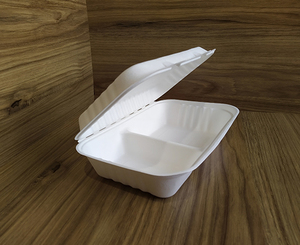 Boîte à hamburger en bagasse biodégradable – Emballage à emporter compostable et respectueux de l'environnement - Product Image 3