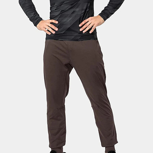 Men's <b>Brown</b> Elastic Waist <b>Jogger</b> Pants With Side Pockets Breathable Casual Fit Autumn Wear - Product Image 2