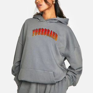 Nouveauté 2025 – Sweat à capuche d'hiver 100 % coton pour femme, anti-boulochage, logo personnalisé imprimé, coupe oversize, infroissable et respirant - Product Image 1